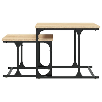 Tavolini Impilabili 2 pz Rovere Sonoma in Legno Multistrato - homemem39