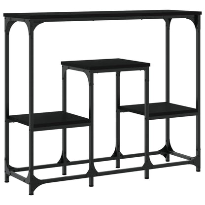 Tavolino Consolle Nero 89,5x28x76 cm in Legno Multistrato - homemem39