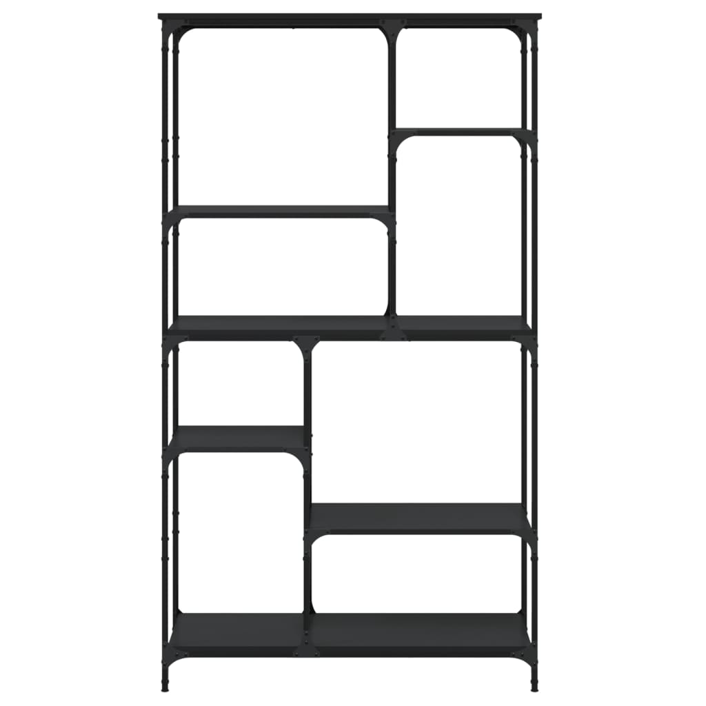 Libreria Nera 99x35,5x176 cm in Legno Multistrato e Acciaio - homemem39