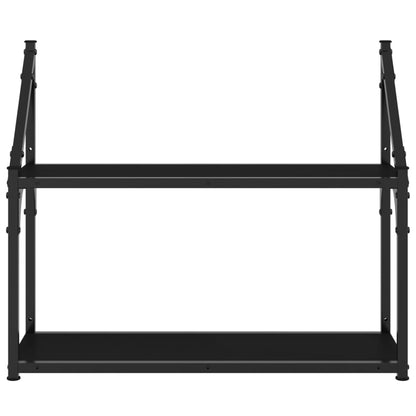 Scaffale a Parete 2 Ripiani Nero 60x21x51 cm Legno Multistrato - homemem39