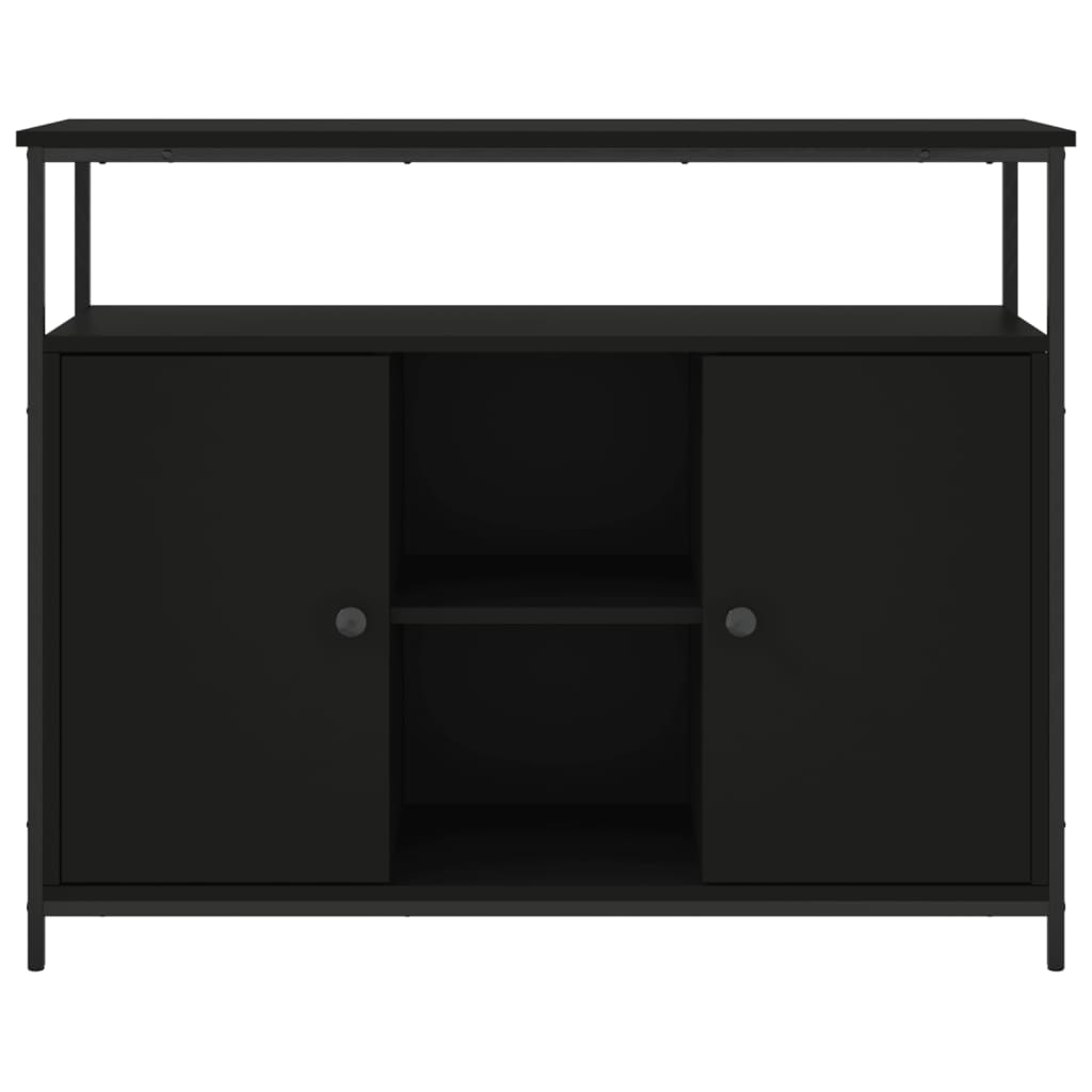 Credenza Nera 100x35x80 cm in Legno Multistrato - homemem39