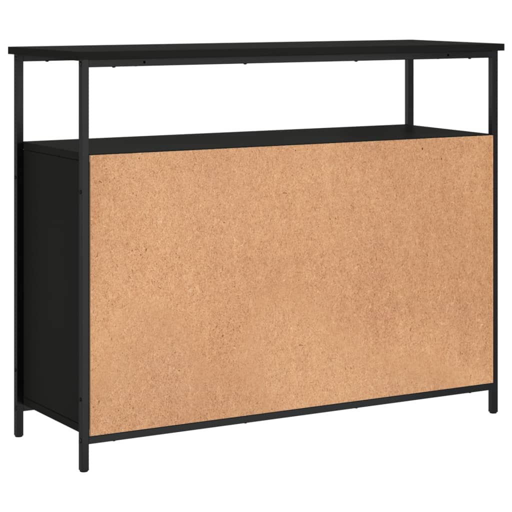 Credenza Nera 100x35x80 cm in Legno Multistrato - homemem39