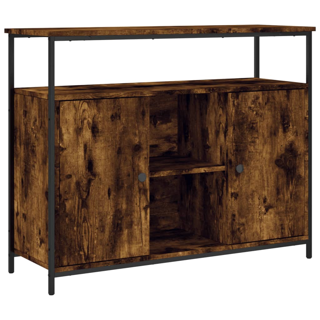 Credenza Rovere Fumo 100x35x80 cm in Legno Multistrato - homemem39