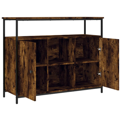 Credenza Rovere Fumo 100x35x80 cm in Legno Multistrato - homemem39