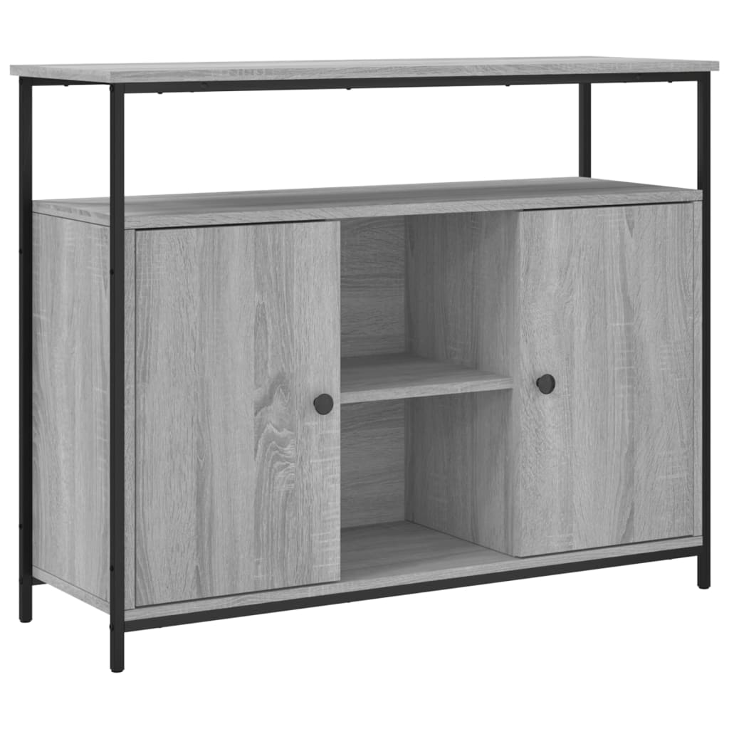 Credenza Grigio Sonoma 100x35x80 cm in Legno Multistrato - homemem39