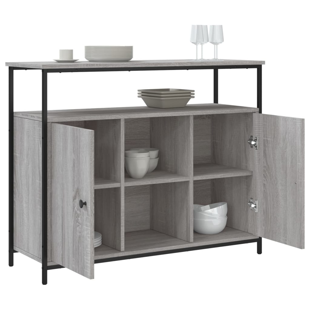 Credenza Grigio Sonoma 100x35x80 cm in Legno Multistrato - homemem39