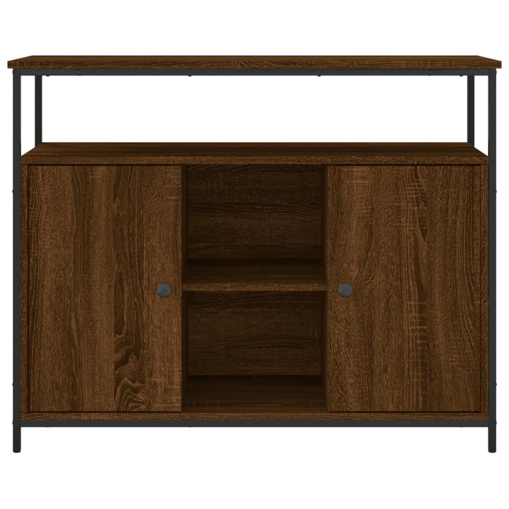 Credenza Rovere Marrone 100x35x80 cm in Legno Multistrato - homemem39