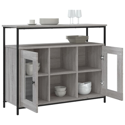 Credenza Grigio Sonoma 100x35x80 cm in Legno Multistrato - homemem39