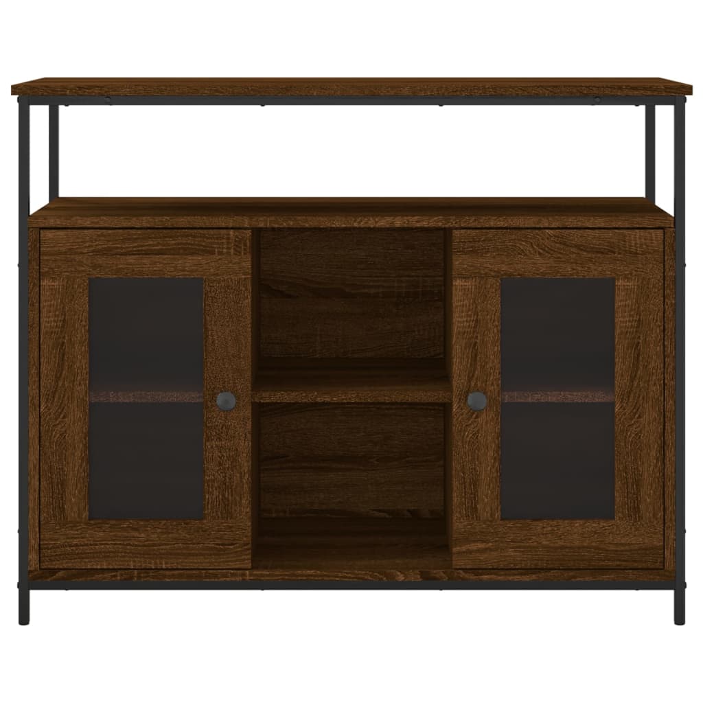 Credenza Rovere Marrone 100x35x80 cm in Legno Multistrato - homemem39