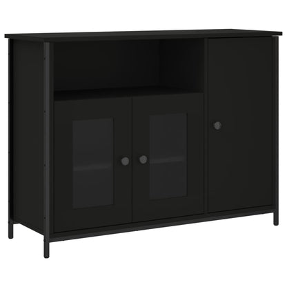 Credenza Nera 100x35x75 cm in Legno Multistrato - homemem39