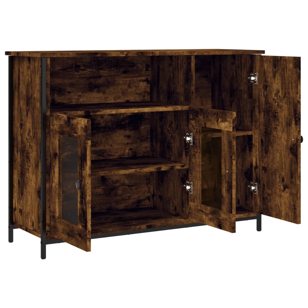 Credenza Rovere Fumo 100x35x75 cm in Legno Multistrato - homemem39