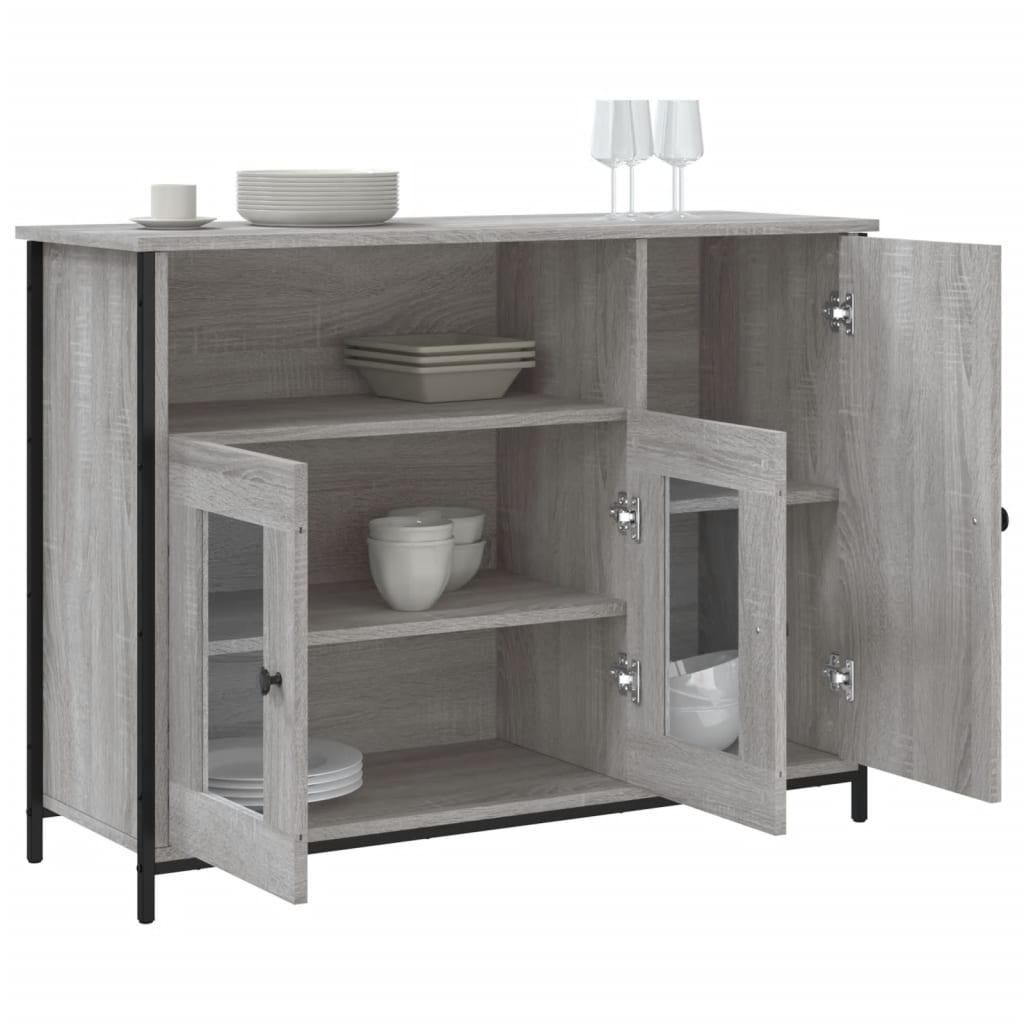 Credenza Grigio Sonoma 100x35x75 cm in Legno Multistrato - homemem39