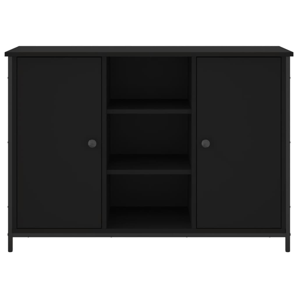 Credenza Nera 100x35x70 cm in Legno Multistrato - homemem39