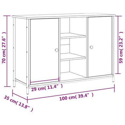 Credenza Rovere Sonoma 100x35x70 cm in Legno Multistrato - homemem39