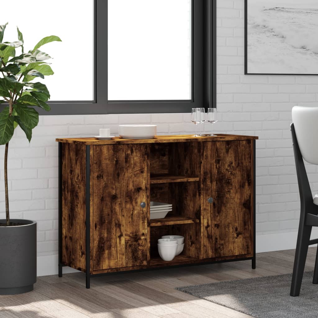 Credenza Rovere Fumo 100x35x70 cm in Legno Multistrato - homemem39