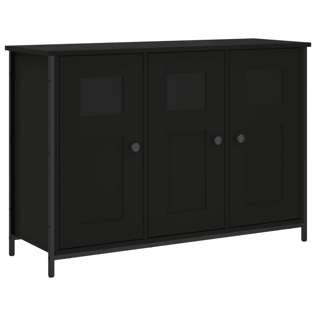 Credenza Nera 100x35x70 cm in Legno Multistrato - homemem39