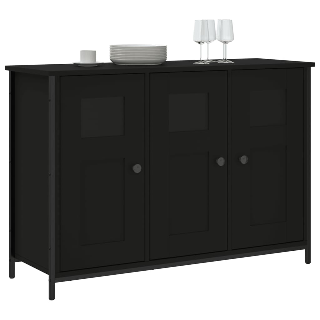 Credenza Nera 100x35x70 cm in Legno Multistrato - homemem39