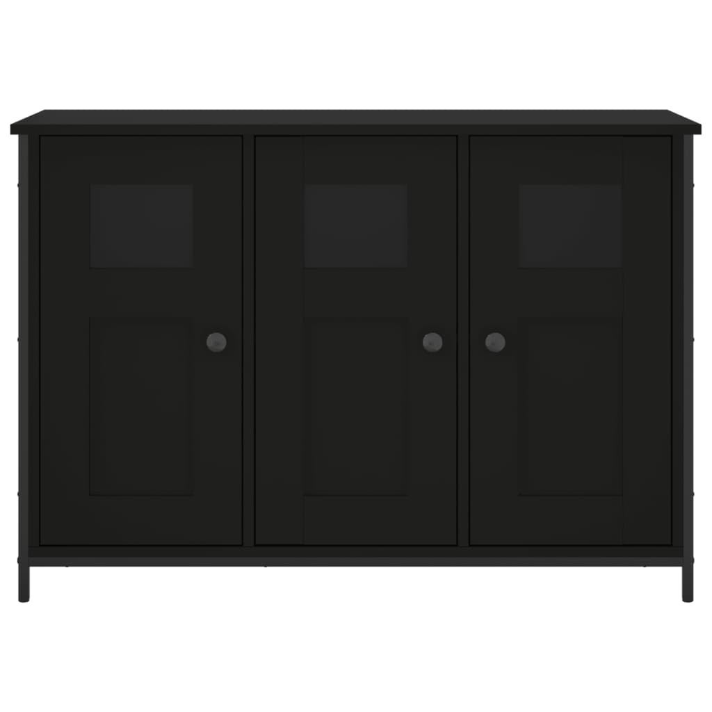 Credenza Nera 100x35x70 cm in Legno Multistrato - homemem39