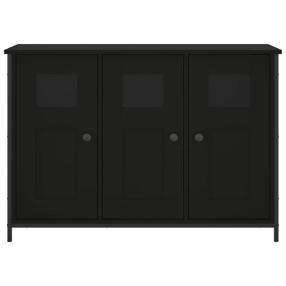 Credenza Nera 100x35x70 cm in Legno Multistrato - homemem39