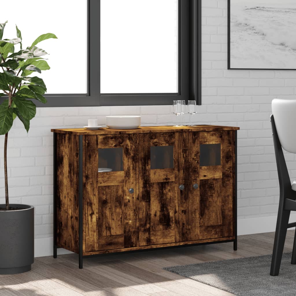 Credenza Rovere Fumo 100x35x70 cm in Legno Multistrato - homemem39