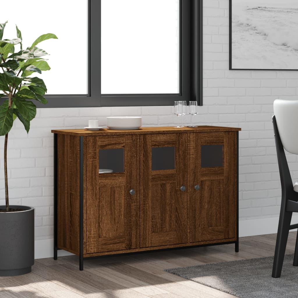 Credenza Rovere Marrone 100x35x70 cm in Legno Multistrato - homemem39