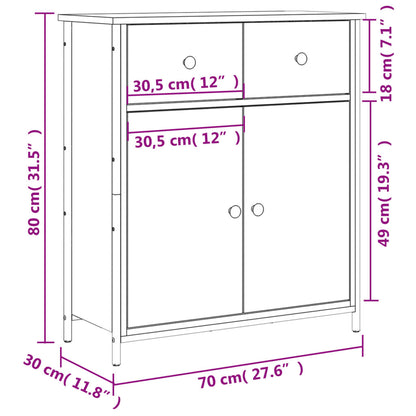 Credenza Rovere Sonoma 70x30x80 cm in Legno Multistrato - homemem39