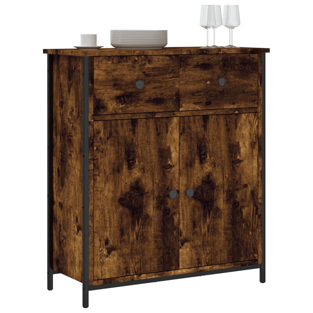 Credenza Rovere Fumo 70x30x80 cm in Legno Multistrato - homemem39