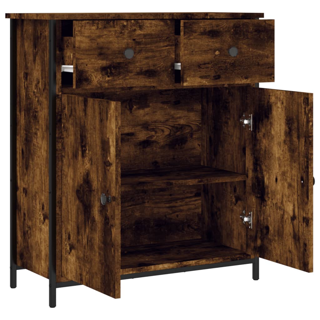 Credenza Rovere Fumo 70x30x80 cm in Legno Multistrato - homemem39