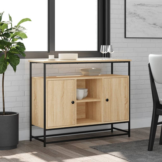 Credenza Rovere Sonoma 100x35x80 cm in Legno Multistrato - homemem39