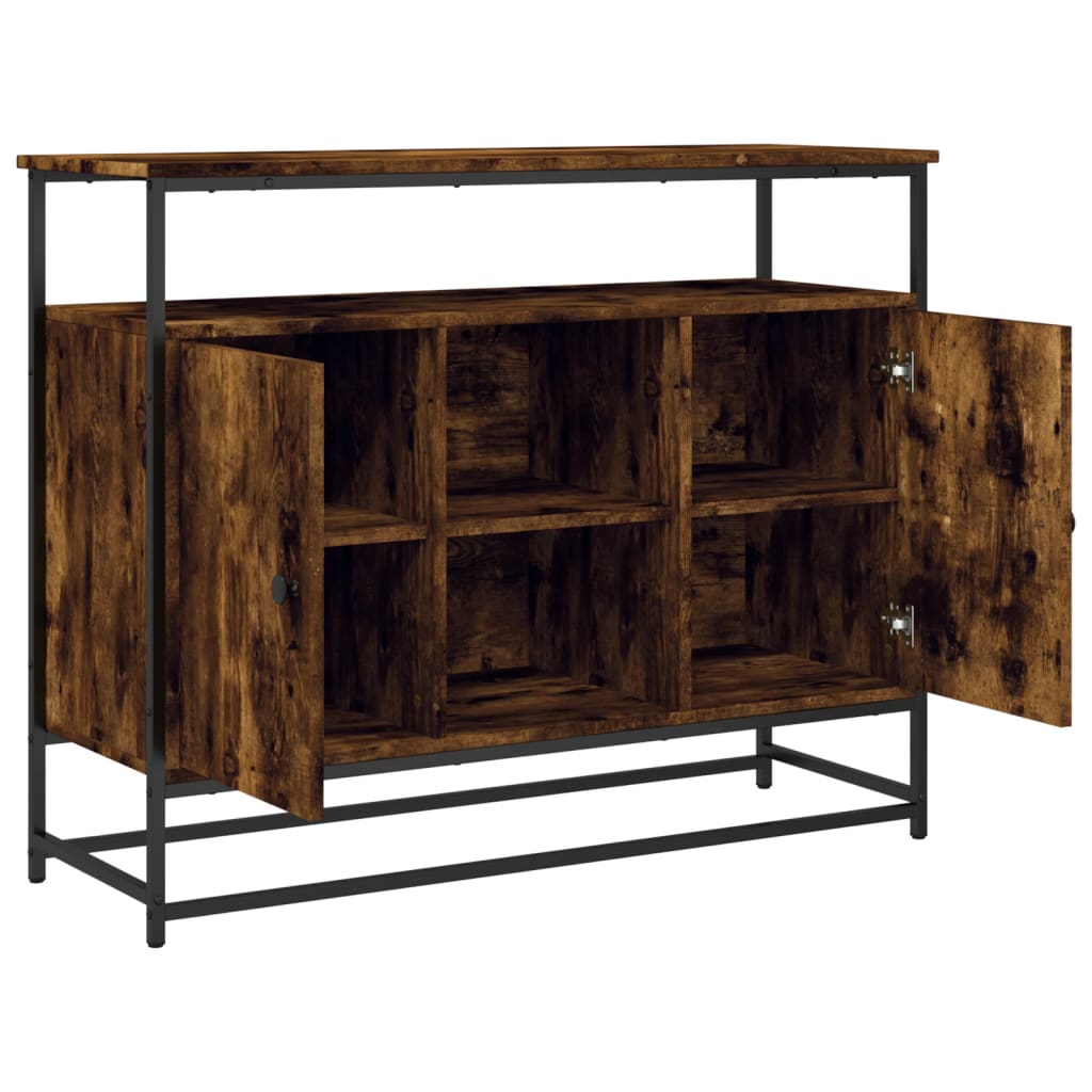 Credenza Rovere Fumo 100x35x80 cm in Legno Multistrato - homemem39