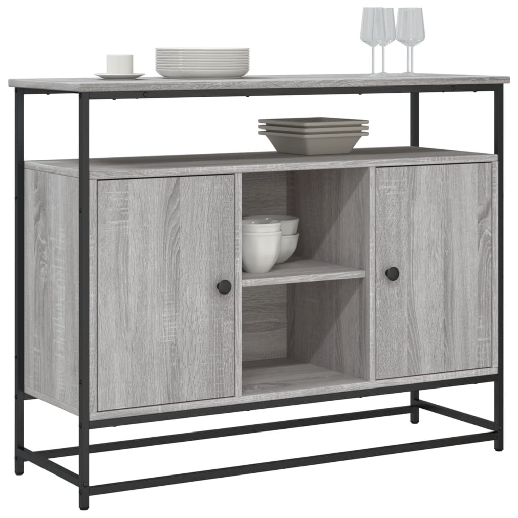 Credenza Grigio Sonoma 100x35x80 cm in Legno Multistrato - homemem39