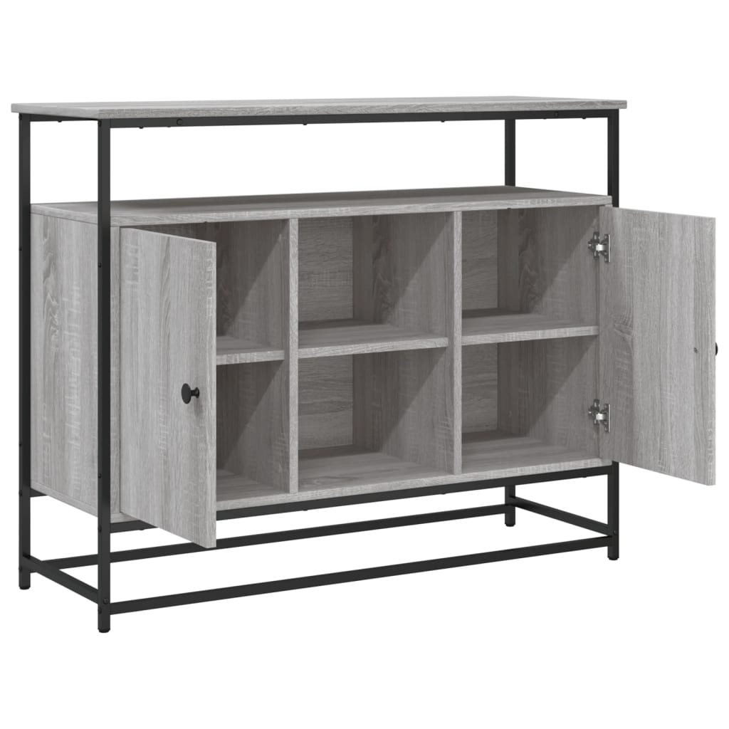 Credenza Grigio Sonoma 100x35x80 cm in Legno Multistrato - homemem39