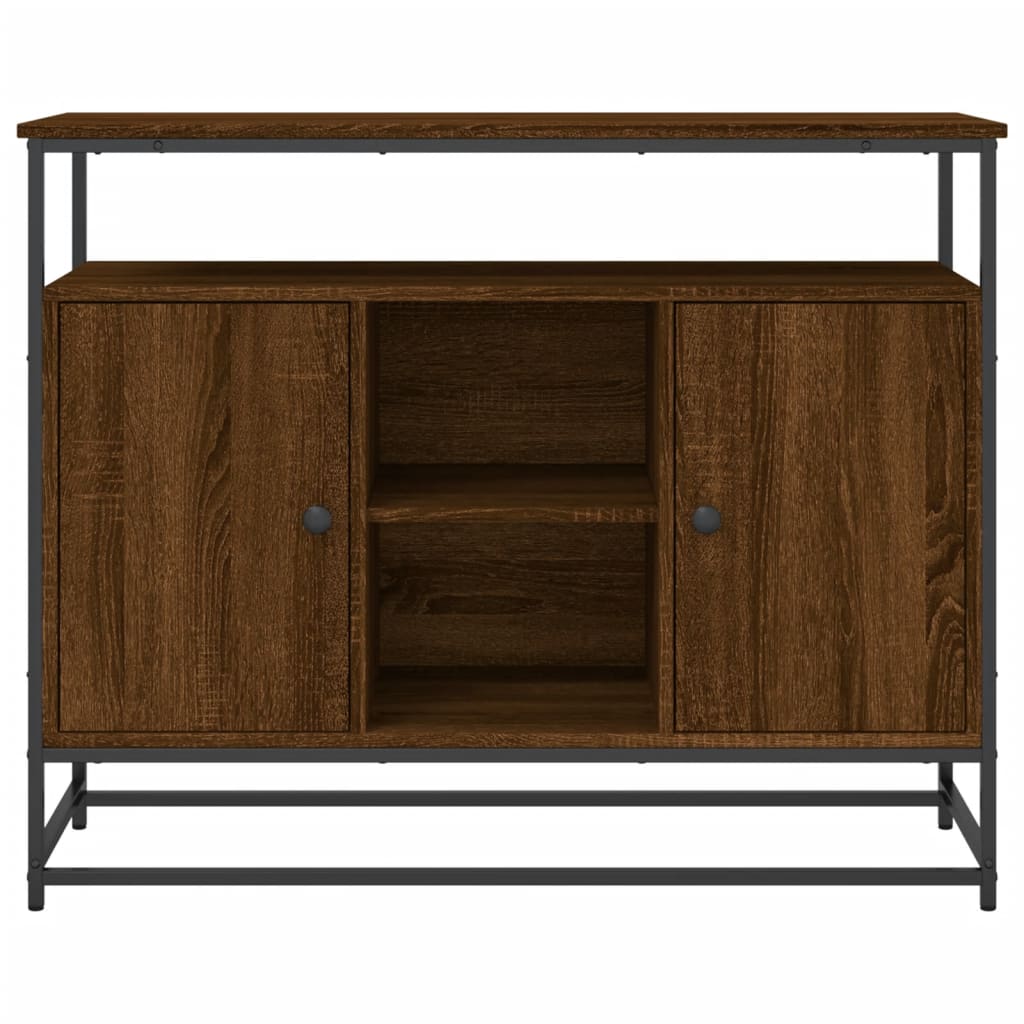 Credenza Rovere Marrone 100x35x80 cm in Legno Multistrato - homemem39