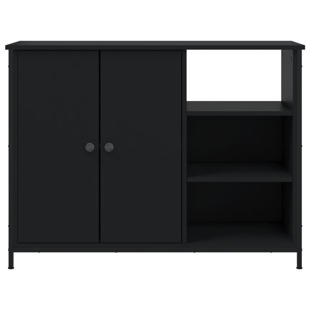 Credenza Nera 100x33x75 cm in Legno Multistrato - homemem39