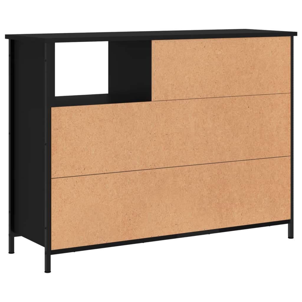 Credenza Nera 100x33x75 cm in Legno Multistrato - homemem39