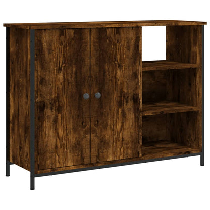 Credenza Rovere Fumo 100x33x75 cm in Legno Multistrato - homemem39