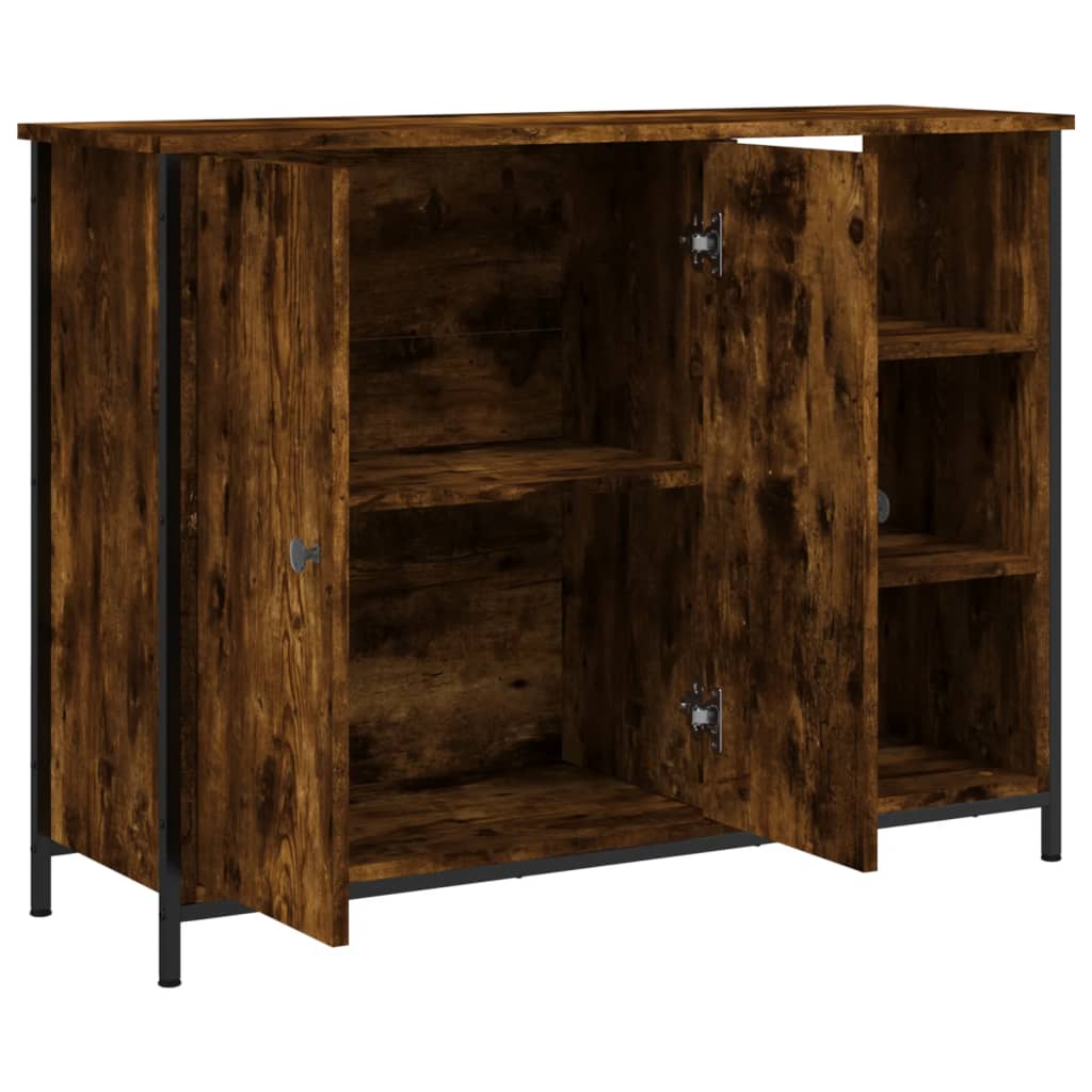 Credenza Rovere Fumo 100x33x75 cm in Legno Multistrato - homemem39