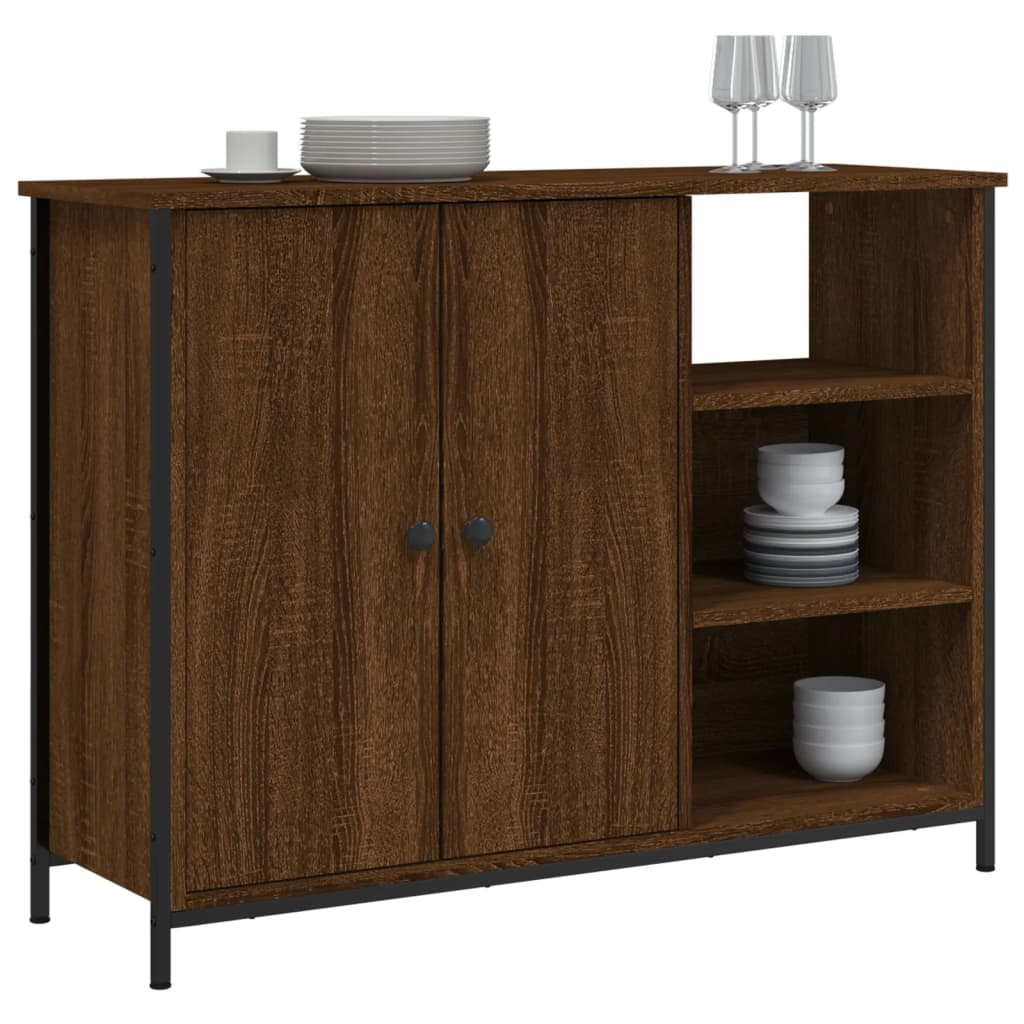 Credenza Rovere Marrone 100x33x75 cm in Legno Multistrato - homemem39