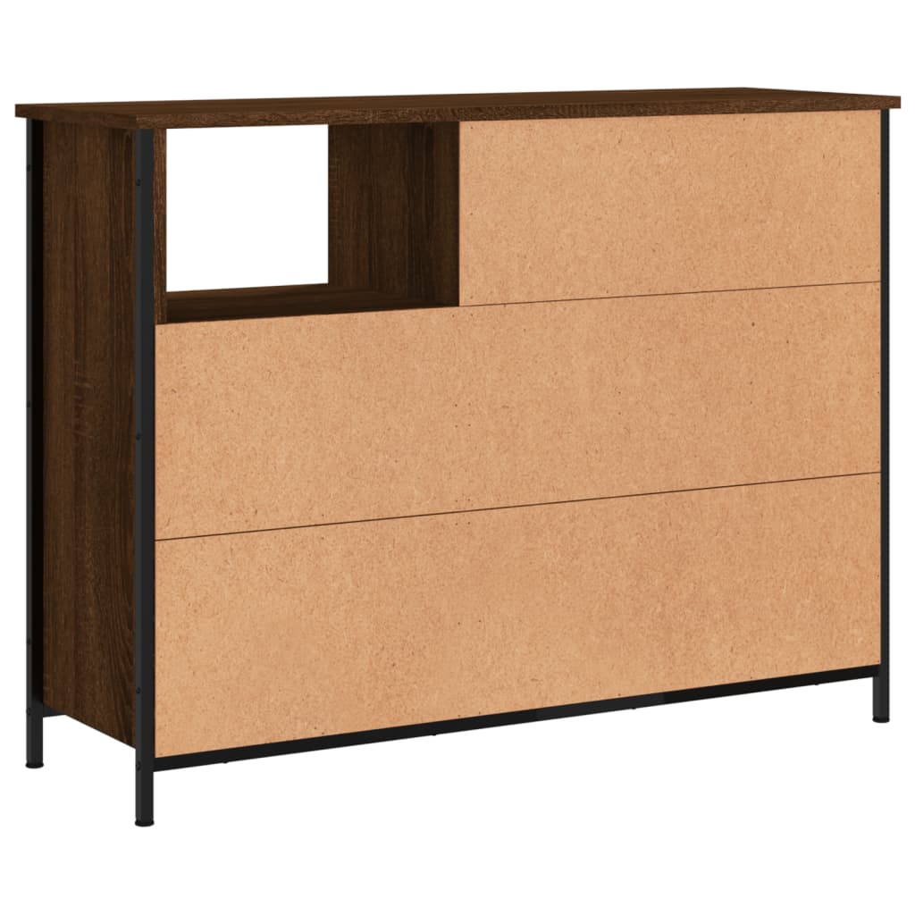 Credenza Rovere Marrone 100x33x75 cm in Legno Multistrato - homemem39