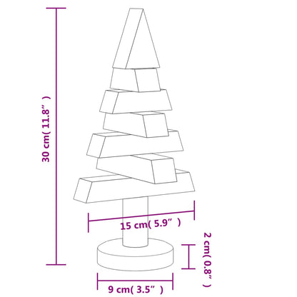 Alberi di Natale Decorativi in Legno 2pz 30cm Massello di Pino - homemem39