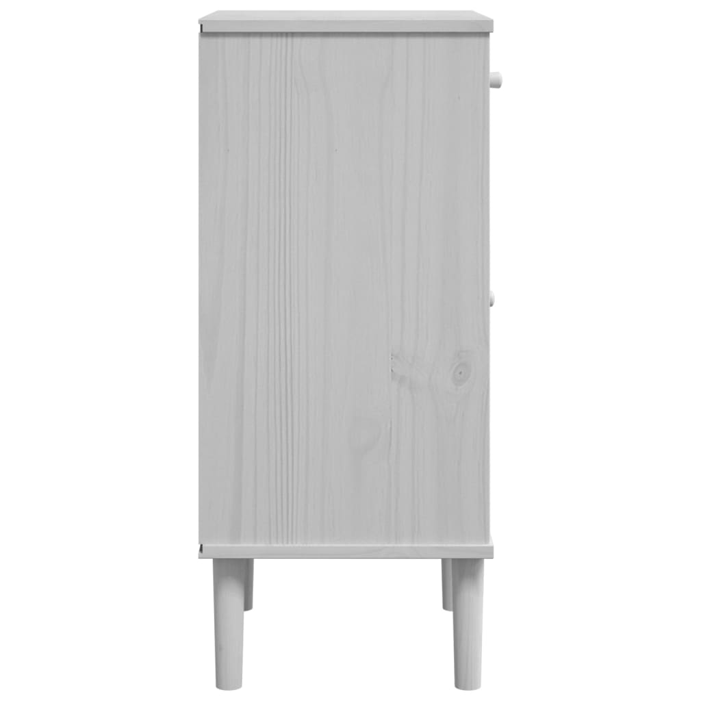 Comodino SENJA Aspetto Rattan Bianco 40x35x80 cm in Legno Pino - homemem39