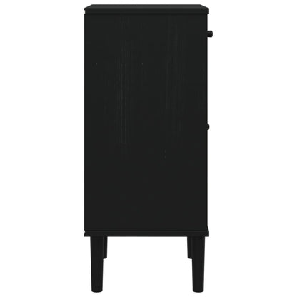 Credenza SENJA Aspetto Rattan Nero 40x35x80 cm Massello di Pino - homemem39