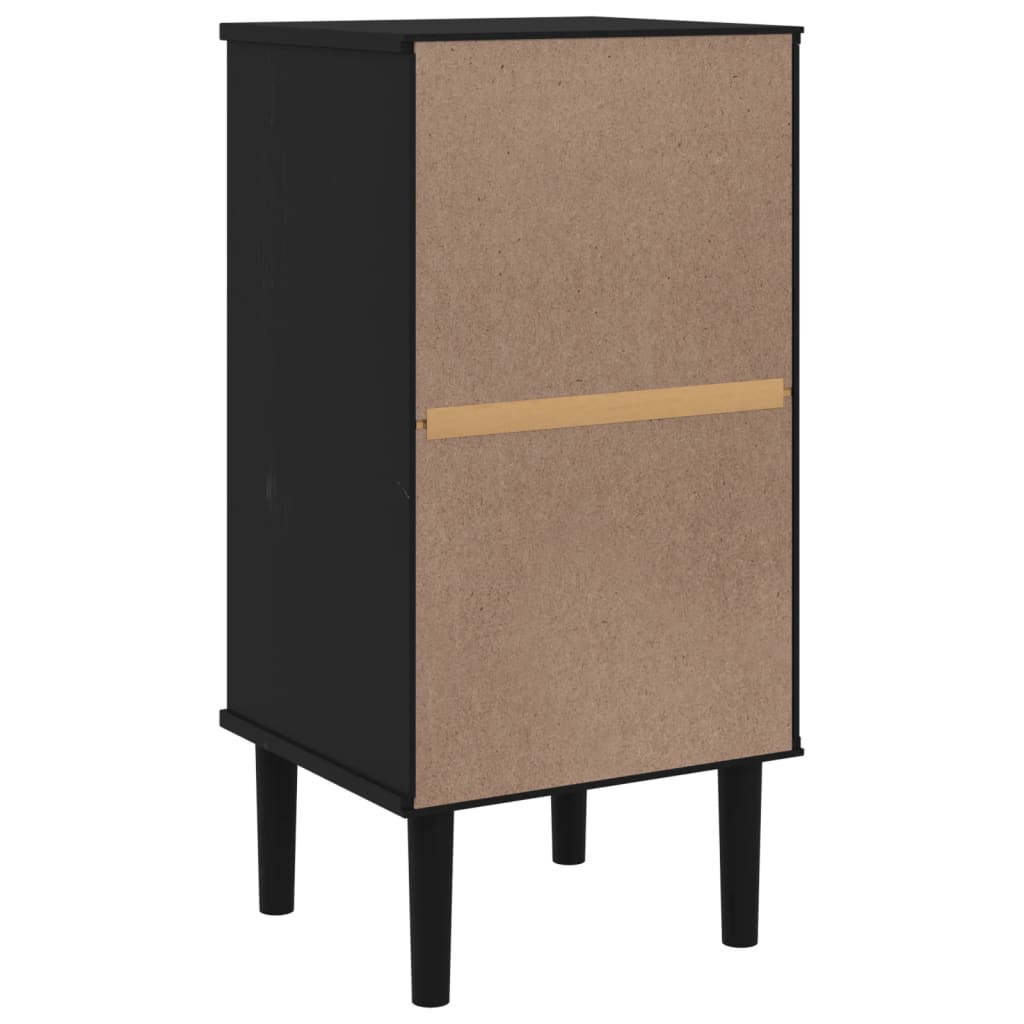 Credenza SENJA Aspetto Rattan Nero 40x35x80 cm Massello di Pino - homemem39