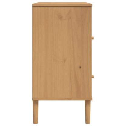 Credenza SENJA Aspetto Rattan Marrone 80x40x80 cm Massello Pino - homemem39