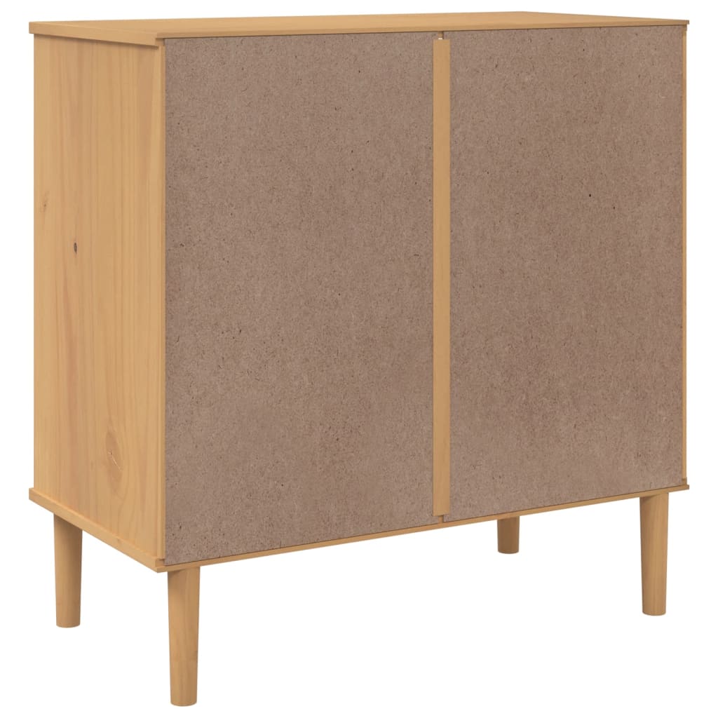 Credenza SENJA Aspetto Rattan Marrone 80x40x80 cm Massello Pino - homemem39