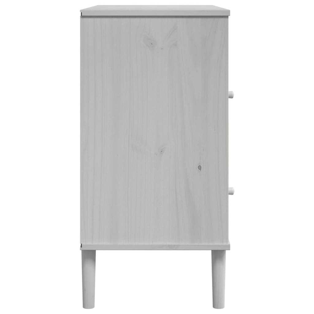 Credenza SENJA Aspetto Rattan Bianco 80x40x80 cm Massello Pino - homemem39