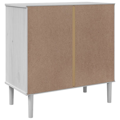 Credenza SENJA Aspetto Rattan Bianco 80x40x80 cm Massello Pino - homemem39