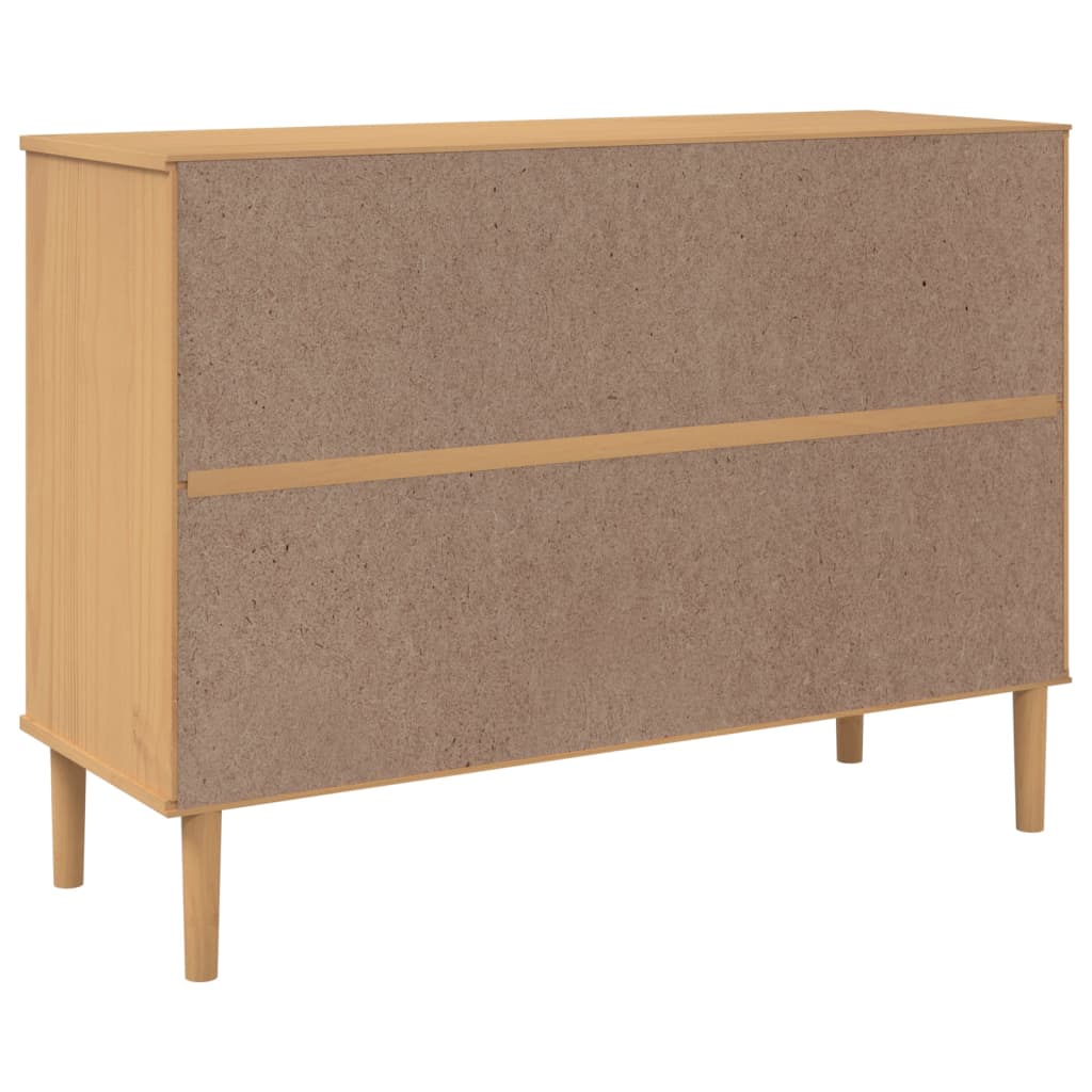 Credenza SENJA Marrone 112x40x80 cm in Legno Massello di Pino - homemem39