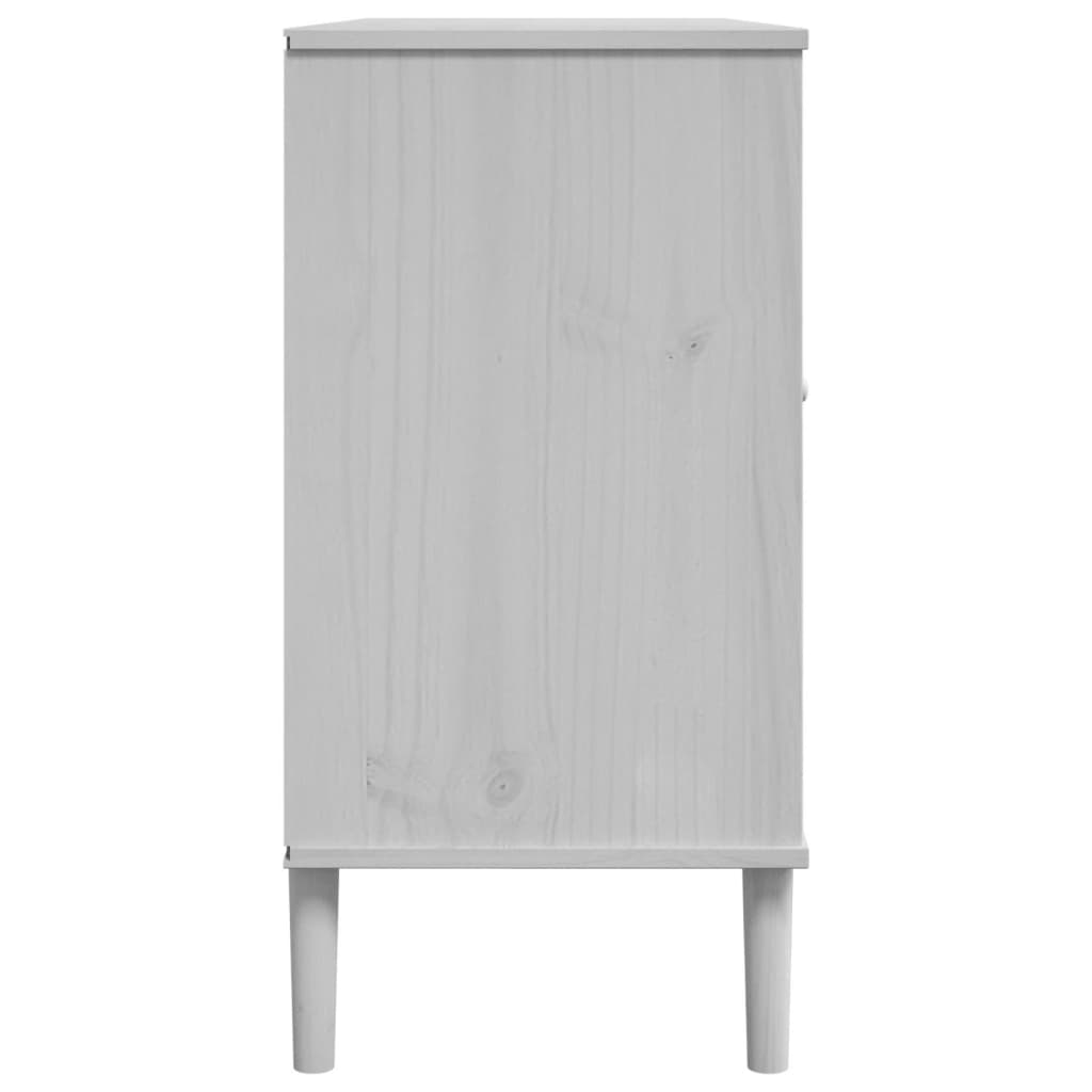 Credenza SENJA Aspetto Rattan Bianco 112x40x80 cm Massello Pino - homemem39