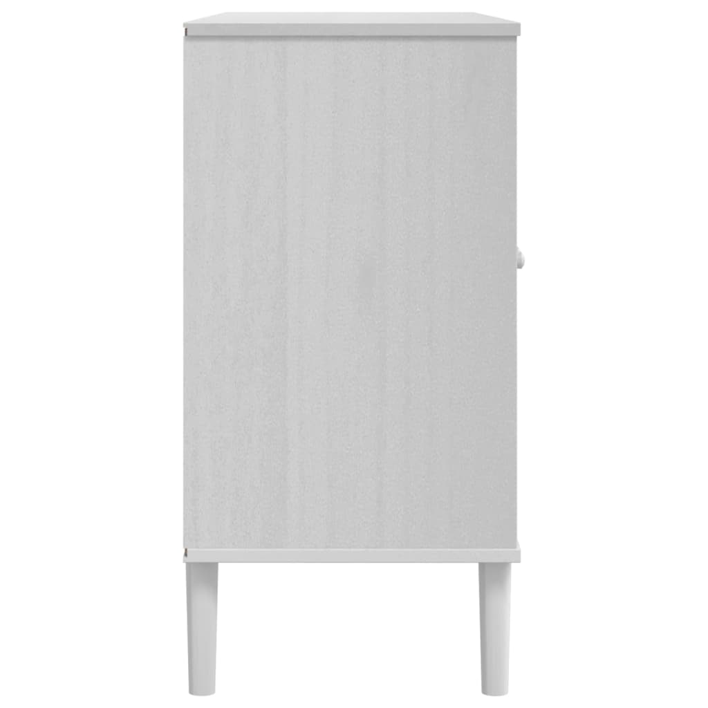 Credenza SENJA Aspetto Rattan Bianco 112x40x80 cm Massello Pino - homemem39